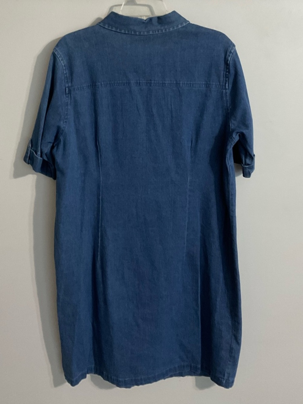 Falls Creek Stretch Denim Button-Front Shirt Dress Large - Picture 3 of 6